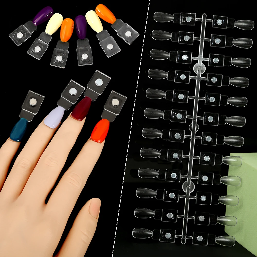 48/72/120 Stück magnetische Nagelspitzen, wiederverwendbar, künstliche Nägel, abnehmbar, einfache Farbanwendung und Testen, modisches Nagelzubehör, Nagelkunst – Detail 6