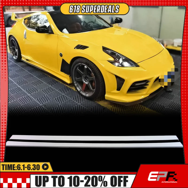 Faldones Laterales Estilo WBS con Extensión para 370Z Z34, Piezas de Mejora para Carrocería Exterior de Automóvil