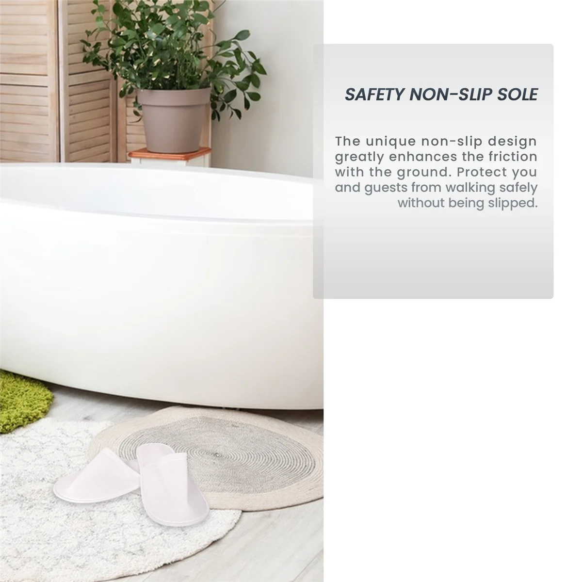 Новые одноразовые тапочки, 24 пары одноразовых тапочек с закрытым носком, подходящие размеры для мужчин и женщин для отеля, спа-гостей, (белые)