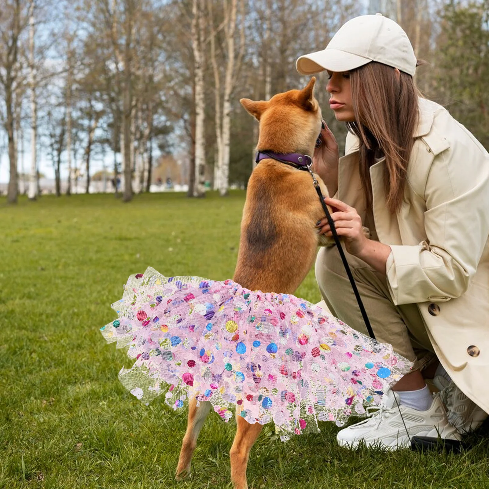 

Princess Dog Dress Lace Pet Skirt Dog Tutu Dress Adjustable Harness Puppy Birthday Wedding Halloween Outfit Pet Skirt