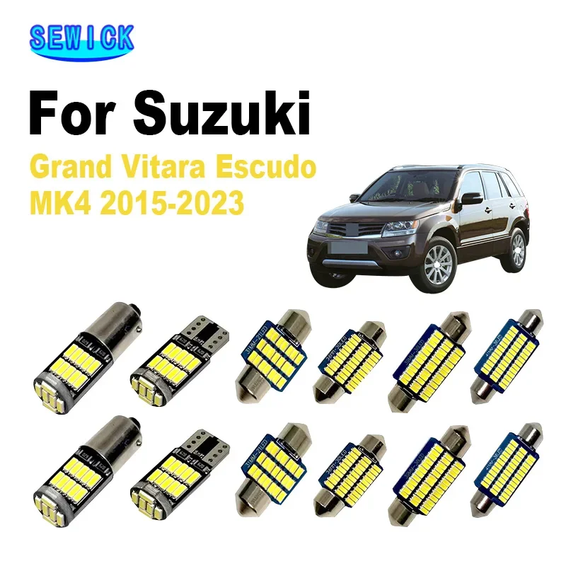 

SEWICK 11 шт. солнцезащитный козырек 12 В лампа для Suzuki Grand Vitara скудро MK4 2015 2016 2017 2018 2020-2023 искусственная карта интерьера