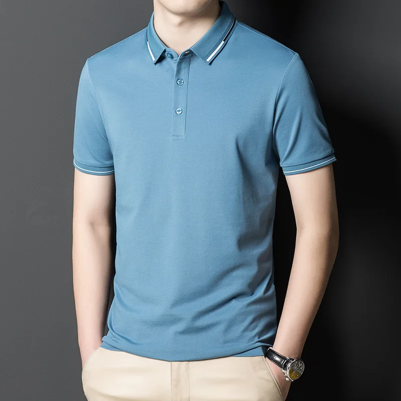 Xiaomi-Camiseta de algodón mercerizado YOUPIN 180S para hombre, Polo sólido, cómoda, transpirable, con absorción del sudor, de manga corta, de verano, 111