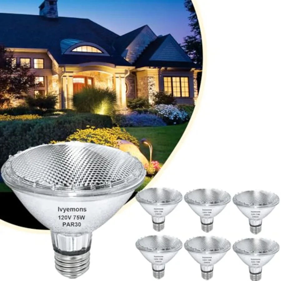 PAR30 Short Neck Halogen PAR30 Flood Light Bulbs E2 Base, PAR30 Dimmable 2800K Warm White, Long Lasting Halogen Bulb for Accent