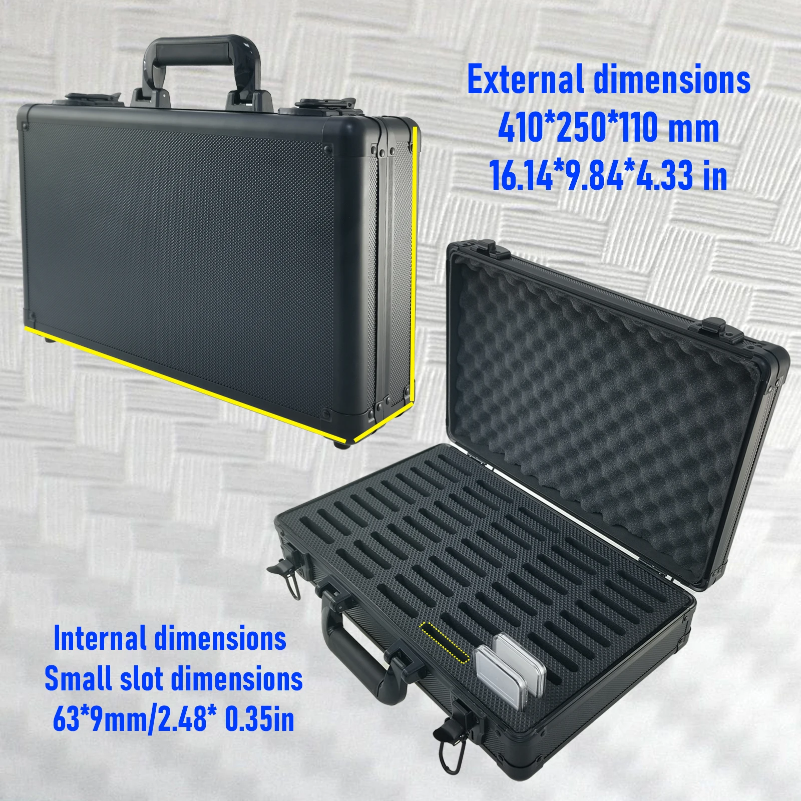 1pc 50-Slot Coin Slab Storage Box Aluminum Alloy Case for PCGS NGC Graded Coins Collector Carrying Organizer Display Holder