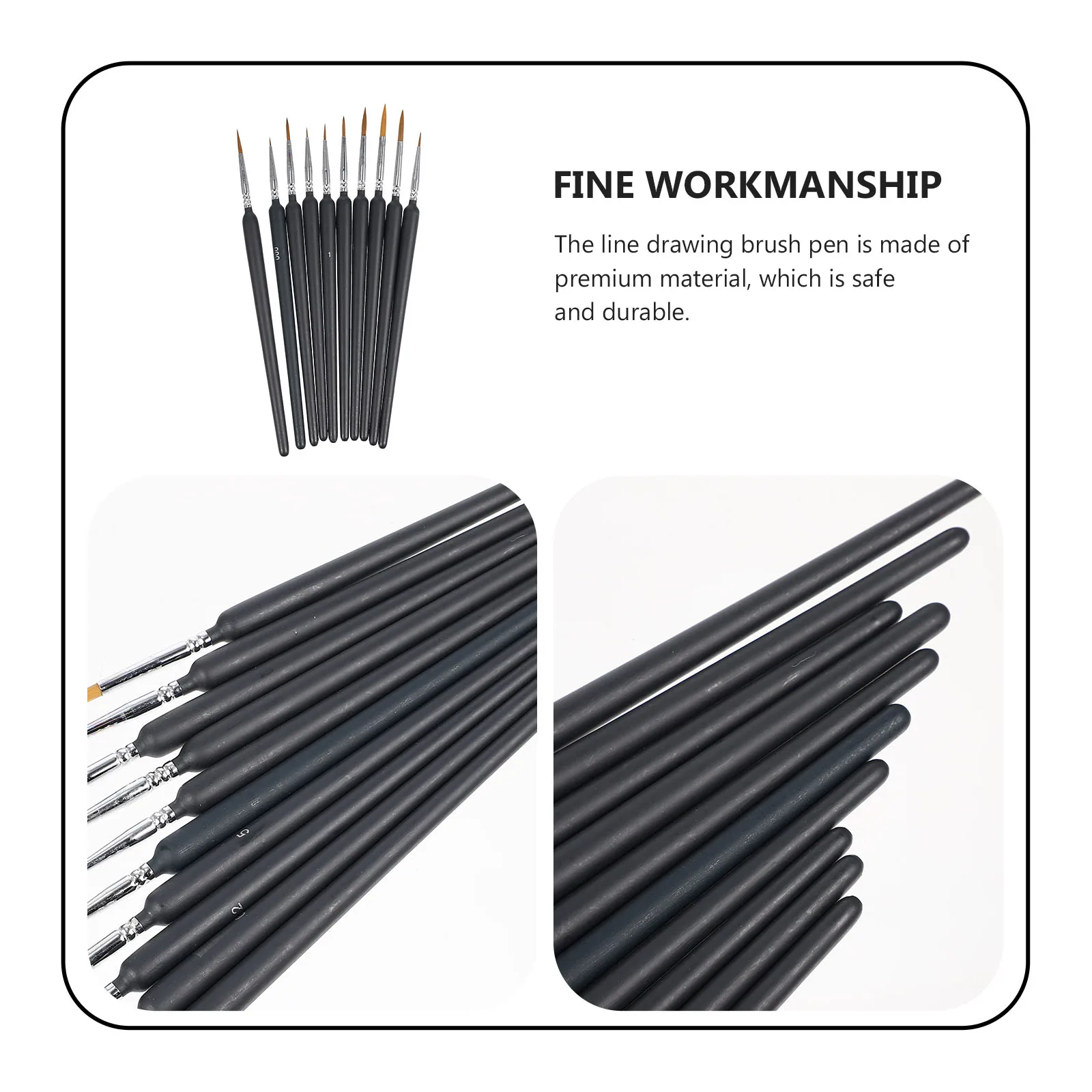 

10Pcs Multipurpose Fine Paint Brushes Portable Line Drawing Pens for Watercolor Oil Acrylic Nail Art Paint Liner