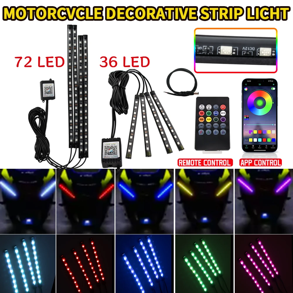 Rgb Underglow Strip - Motorcycle UnderGlow LED Neon Strip Light