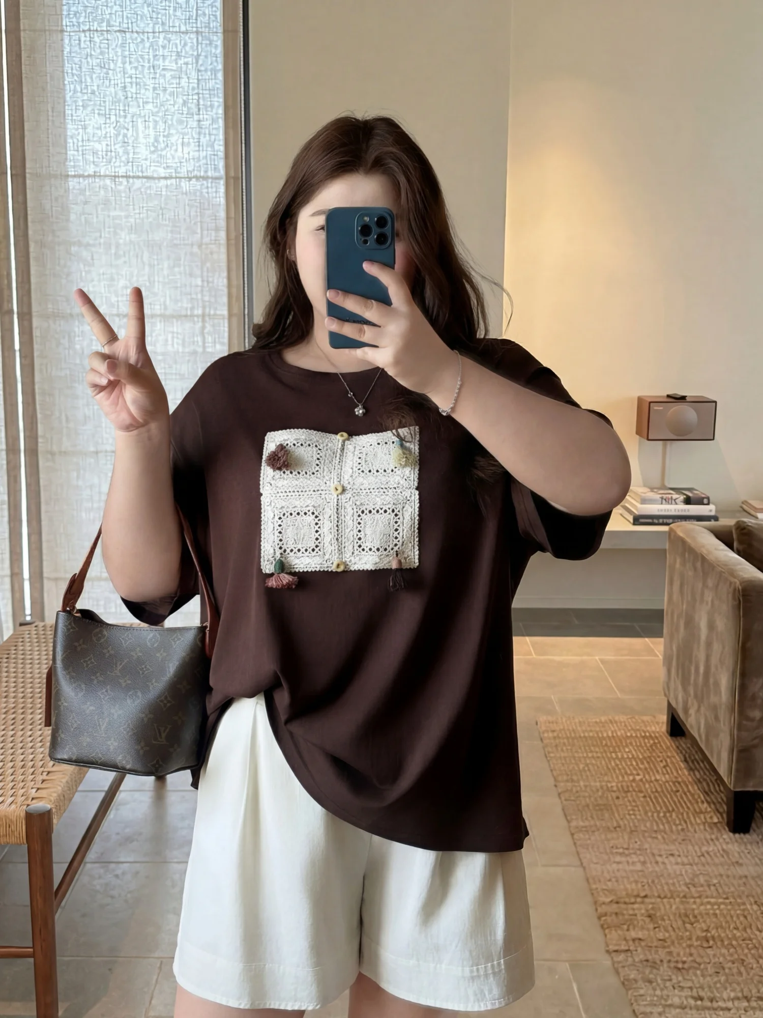

Casual round Neck Short Sleeve Patchwork Design plus Size Women's T-shirt Summer New Style Commute Polyester Lyocell Cotton B...