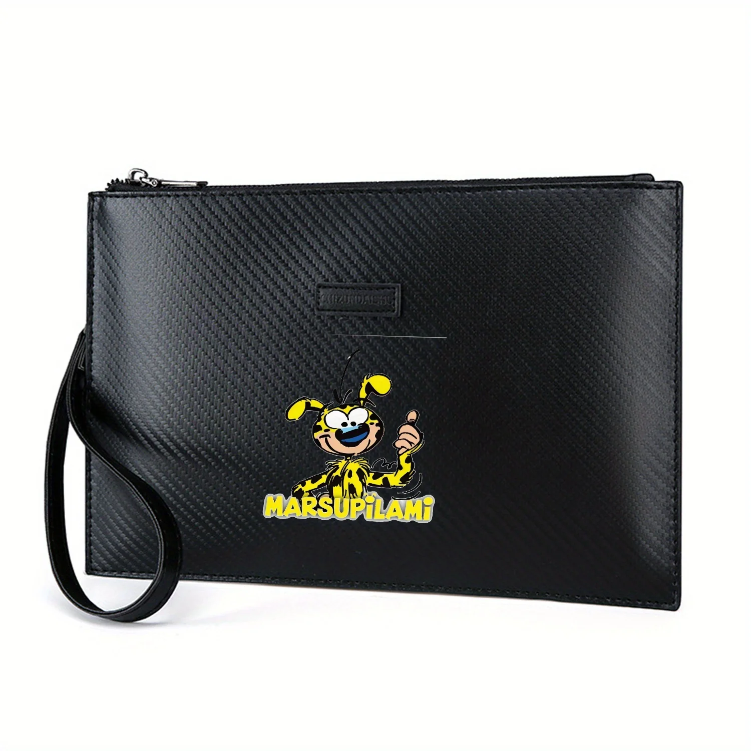 Happy yellow animal thumbs up Elegant Printed PU Men's Handbag Fashionable and Practical for Everyday Carry