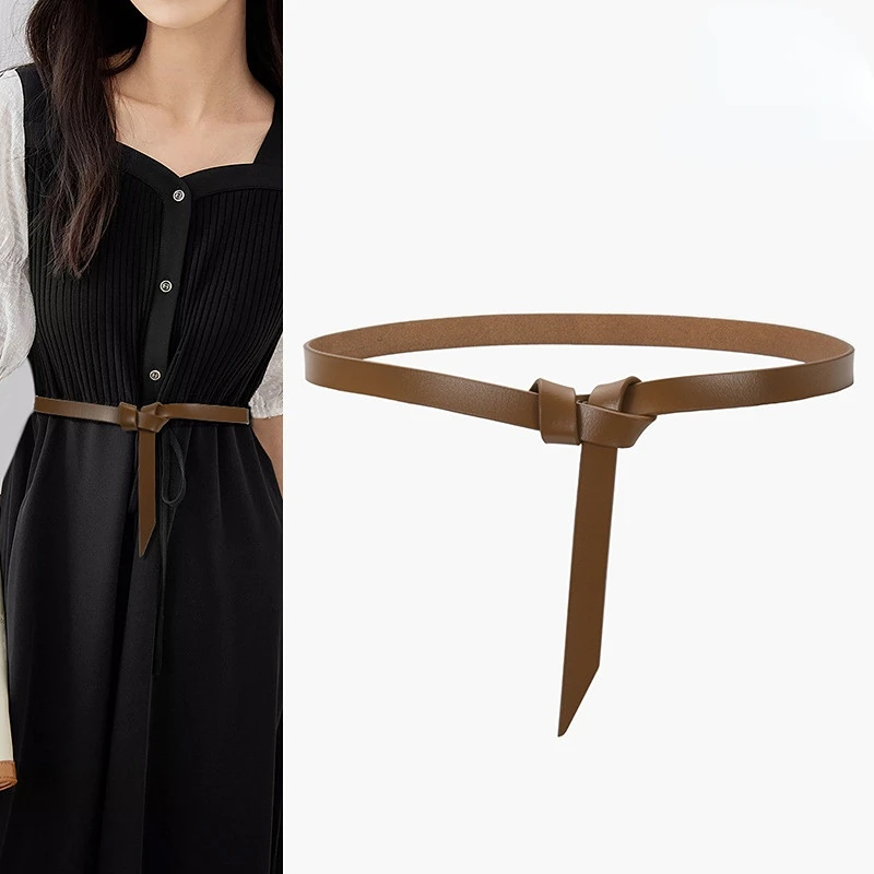 

New Women's Leather Belt, Casual, Versatile,Knotted Waist, Dress,Suit, Waist Band Designer Belts High Quality Luxury Belt