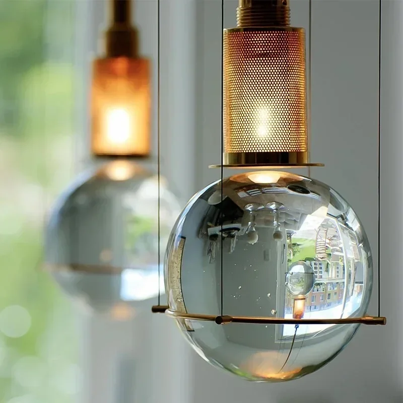 Light luxury hanging lamp northern Europe post modern simple creative restaurant living room bar bedroom ball crystal chandelier