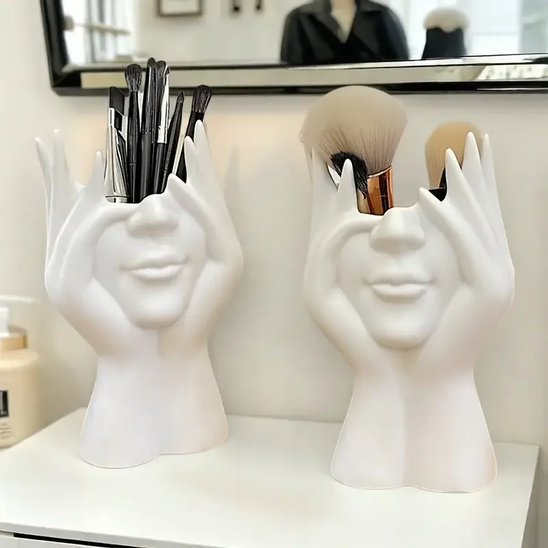 الإبداعية جسم الإنسان الفن التصميم اللوازم المكتبية سطح المكتب متعدد الوظائف تخزين حامل قلم فرشاة للمكياج حامل الديكور