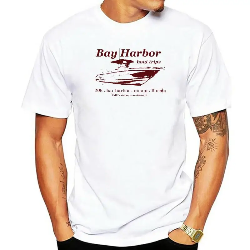 DEXTER - Bay Harbor Boat Trips Design - Best Seller - T-shirt - Hit TV Show Inspired - Hand Screen Printed men t shirt