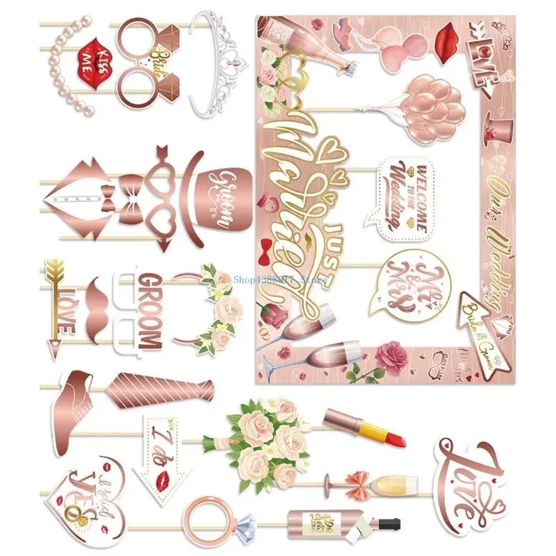 896B Colorful Wedding Photo Booth Props and Frame To Enhances Your Party Atmospheres