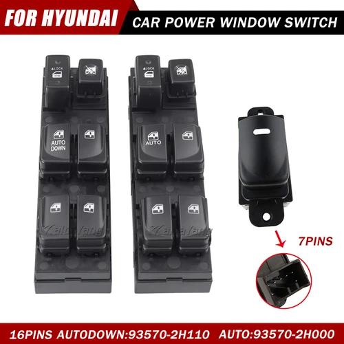 Para Hyundai Elantra HD 2007 2008 2009 2010 93570-2H110 16 PIN LHD botón de interruptor de elevador de ventana principal de energía eléctrica 935702 H110