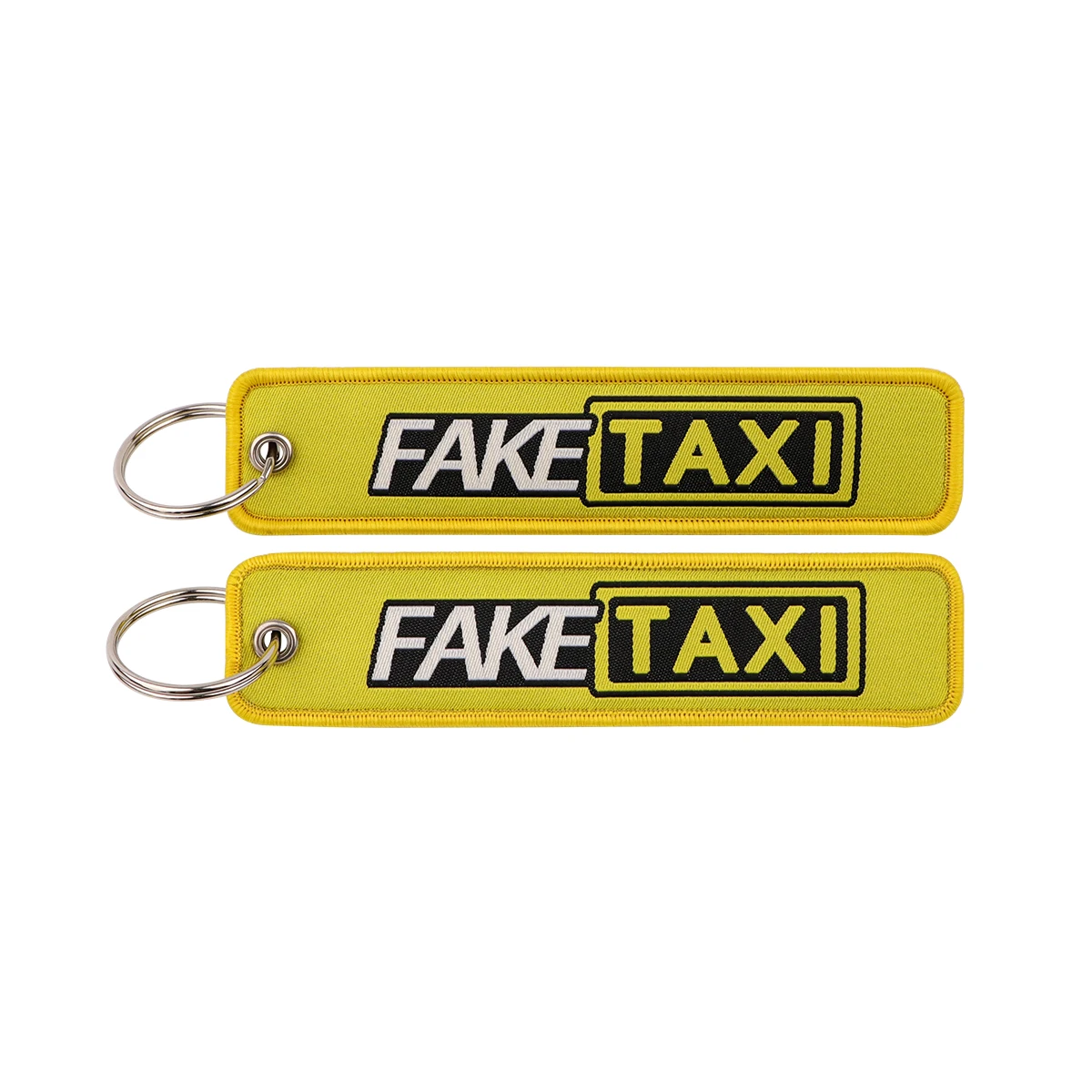 Taxi Quotations Key Tag Key Ring Motorcycles Cars Bag Backpack Chaveiro Yellow Embroidery Key Fobs Fashion Keychain Gifts