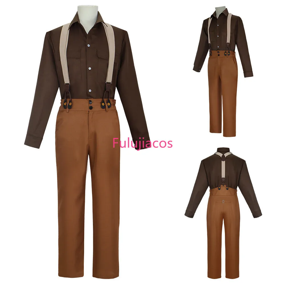 

Fulujiacos Jack Dawson Cosplay Costume Halloween Outfit Uniform Bib Pants Shirt