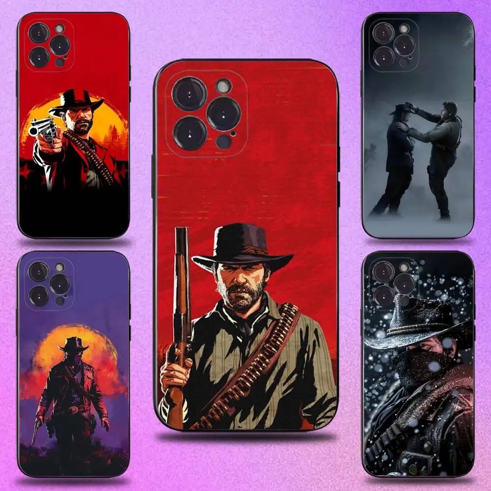 

RDR 2 Arthur Morgan Game Phone Case For iPhone 16,15,14,13,12,11 Plus,Pro Max,XS,X,XR,SE,Mini,8,7,Soft Silicone Black Cover
