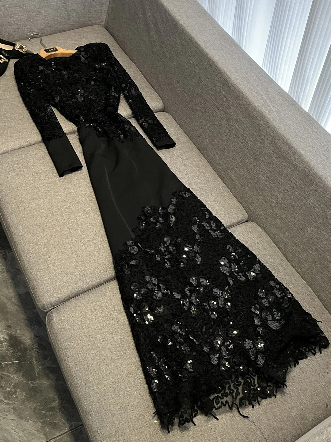 Ele طويل الدانتيل والتطريز الدكتور جولة Ne Svel سليم صالح الخريف الشتاء جديد Sle هيبورن Sle Ci تخفيف الدكتور #1