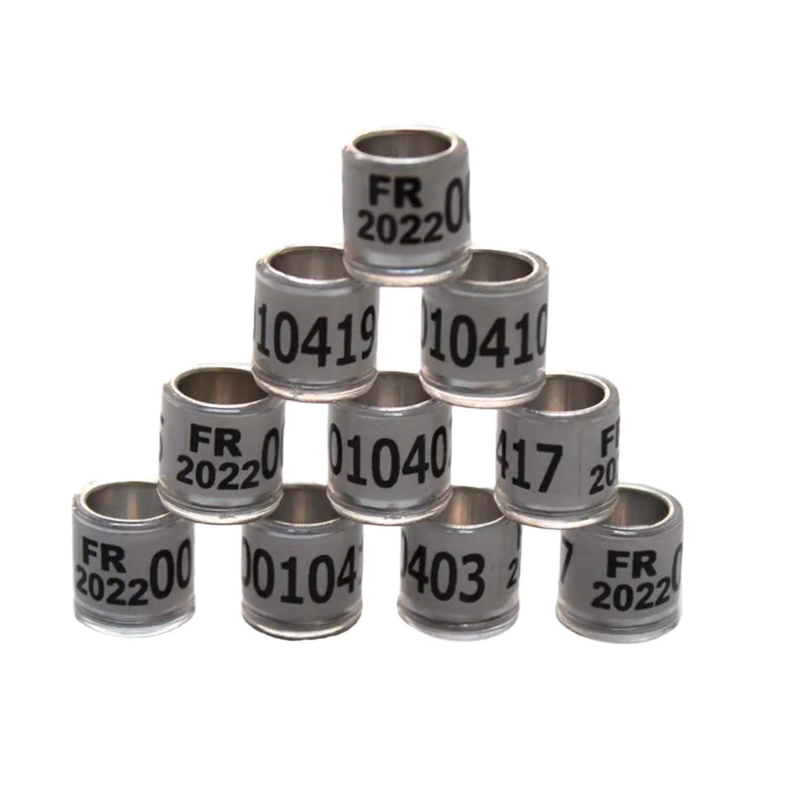 100x 2022 Year Racing Pigeon Foot Rings Bands 8mm With Number Letter, Bright Colors