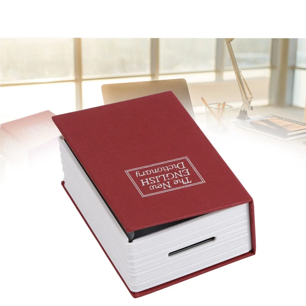 With Lock Keys Mini Safe Box Key Lock Security Metal Lock Box Book Security Box Portable Safe Discreet Diversion Safe