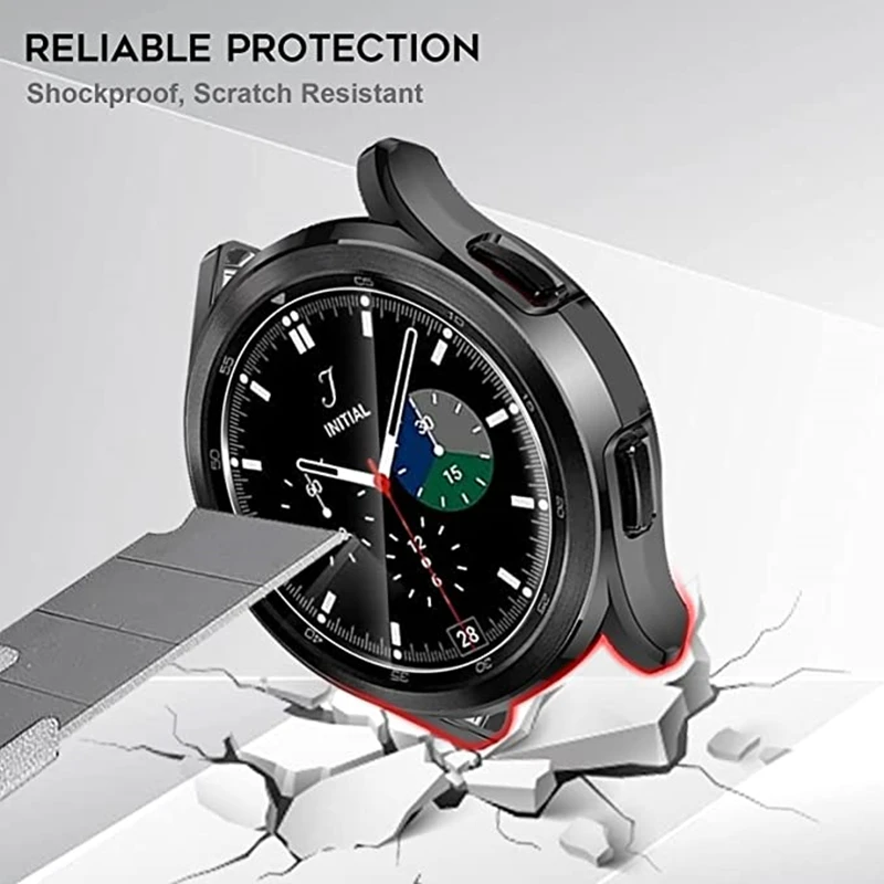 3pcs For Samsung Galaxy Watch 3 5 Pro 45mm 41mm Bezel Ring+Case+Tempered Glass Screen Protector Galaxy Watch 4 Classic 46mm 42mm