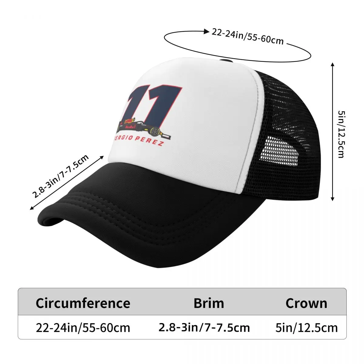 Sergio Perez #11 Checo Perez Motorsports Racing Camping Mesh Baseball Caps Women Men Unisex Male Beach Dad Hats Peaked Cap