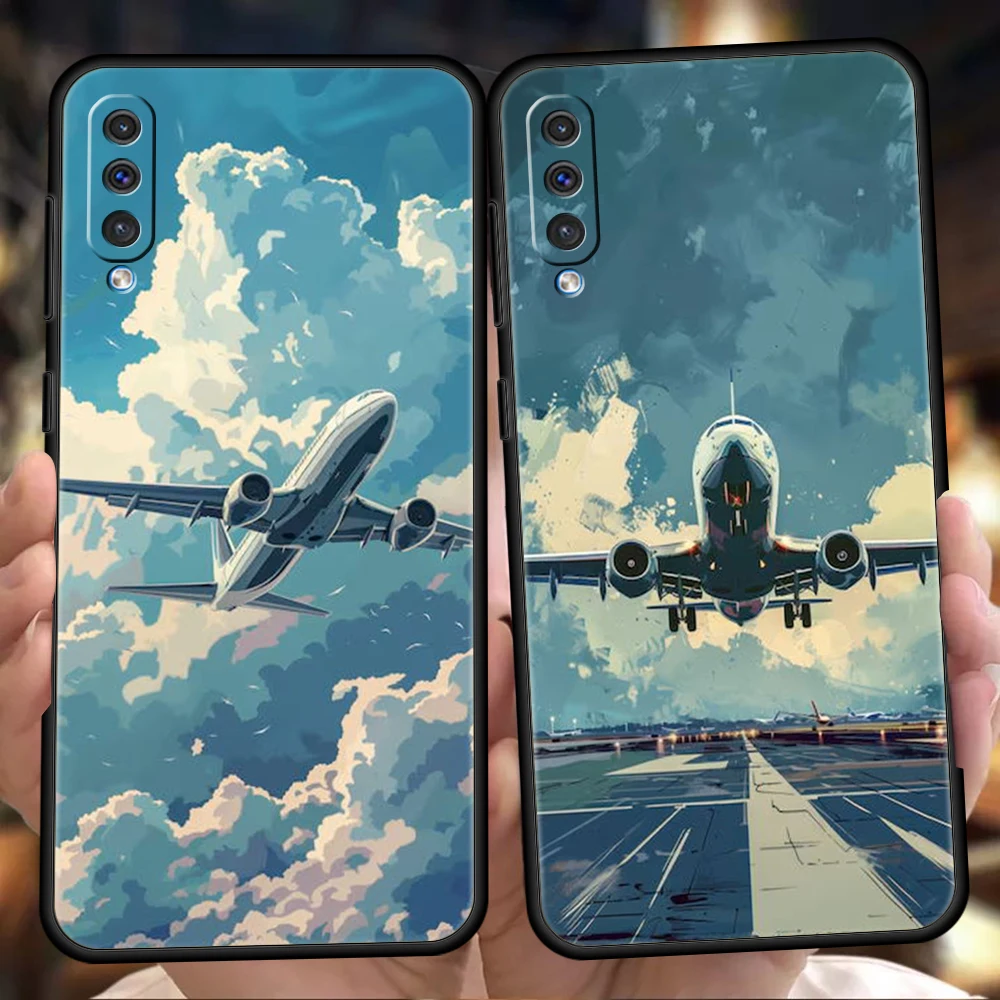 Travel-Inspired Airplane Route Phone Case for Samsung Galaxy A24 A13 A53 A73 A33 A22 A12 A02 A03 A05 A70 A50 A10 A20 5G Shell