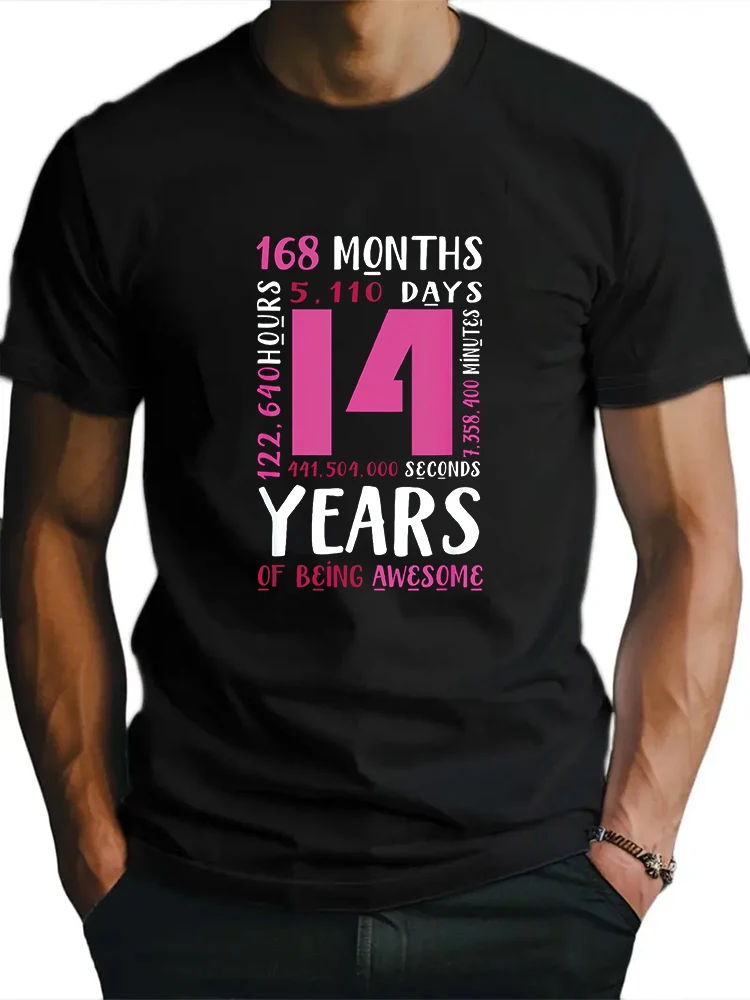 14th Birthday Shirt Girls Daughter Niece Gifts 14 Year OldT-Shirt Men's T-shirt Short Sleeve Tees Loose T-shirt