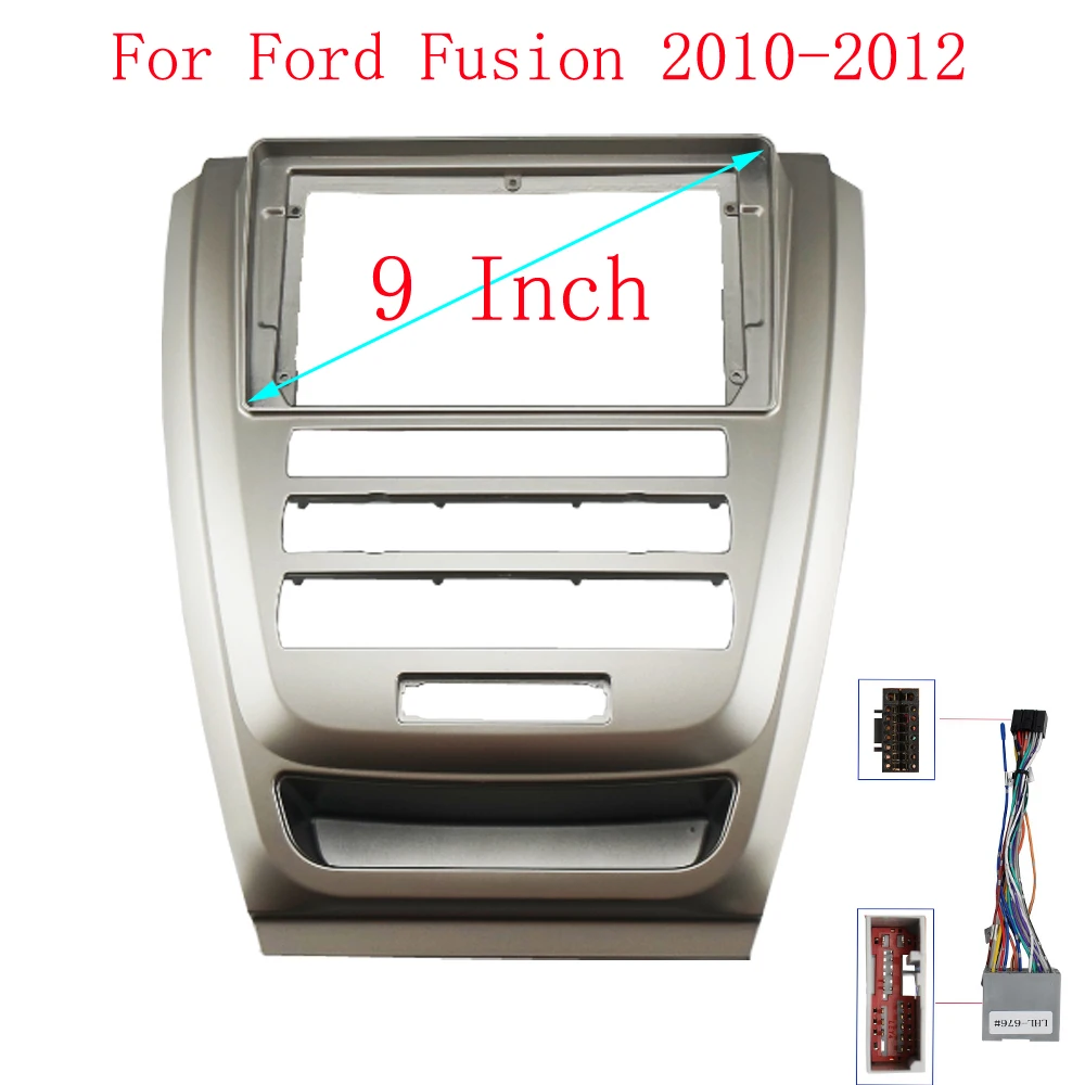 2 DIN 9 Inch Car Frame Fascia Adapter Decoder Android Radio Dash Fitting Panel Kit For Ford Fusion 2010-2012