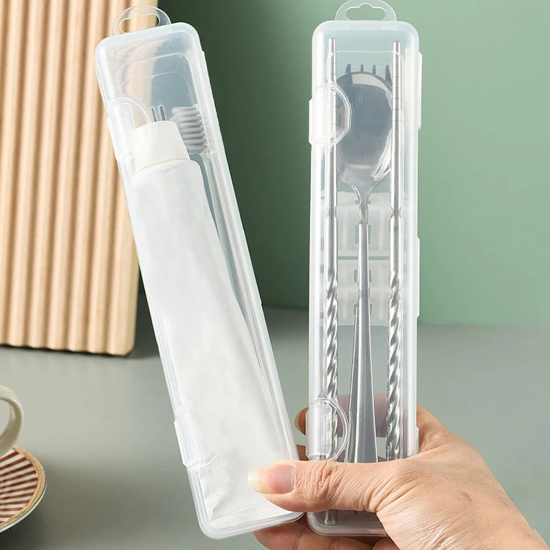 Organizador portátil de brochas de maquillaje, vajilla transparente con cubierta, caja de almacenamiento, accesorios de cocina, 1 unidad