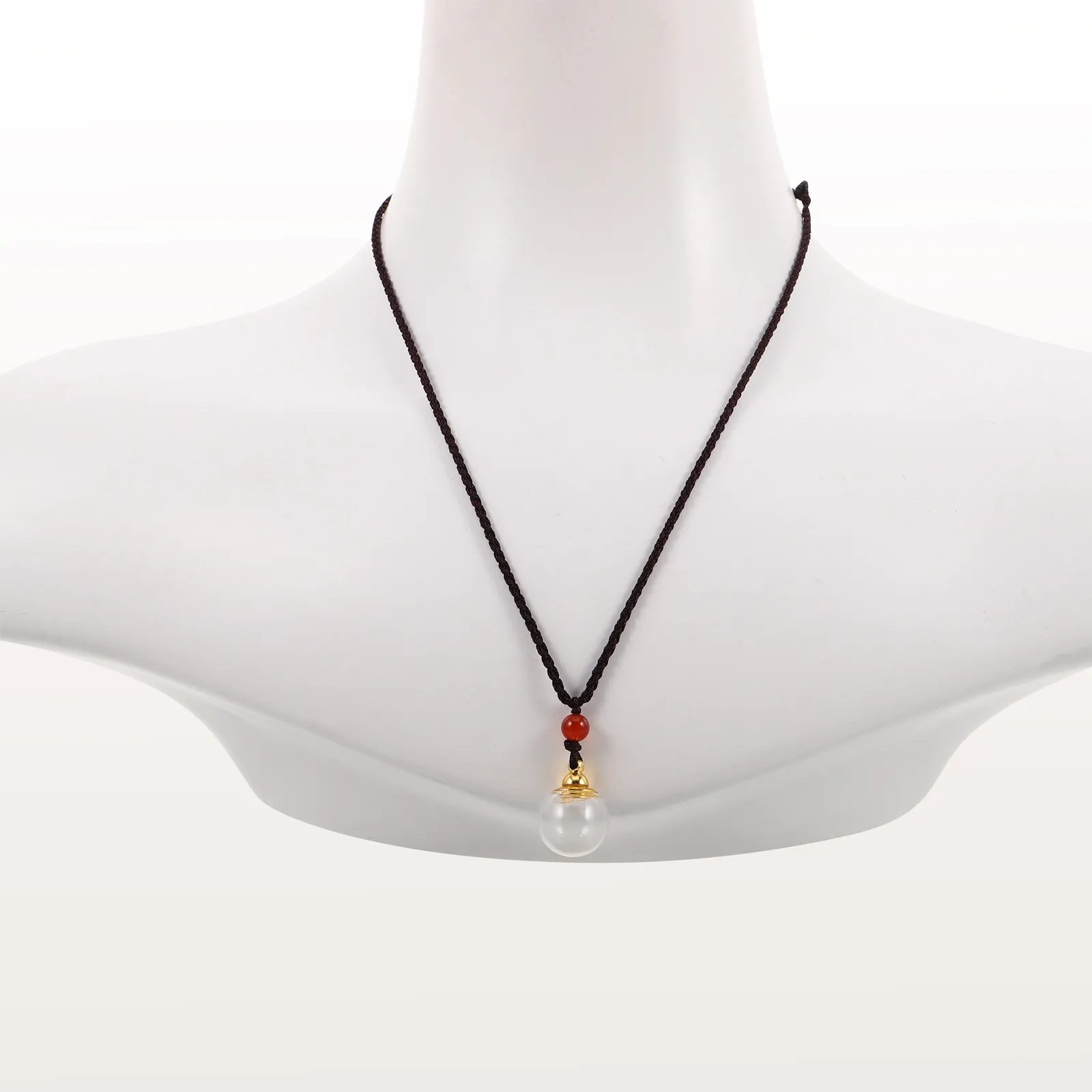 Clear Glass Ball Pendant Necklace Openable Hollow Vial for Baby Hair Keepsake Sentimental Memory Locket Unisex Fashion Jewelry
