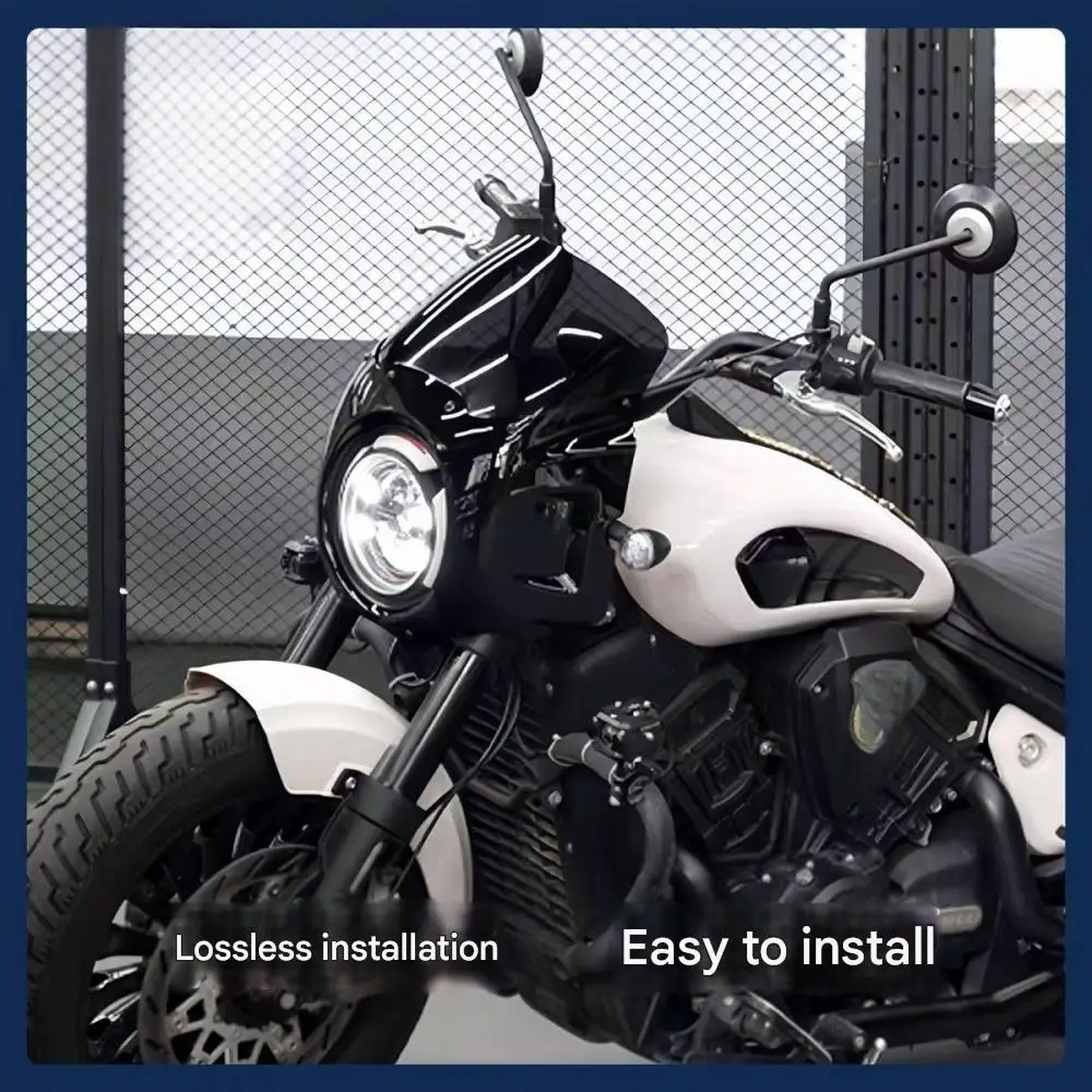 Benda Dark Flag 500 modified with a pig-head cover, Indian style headlight cover, original headlights with direct airflow guide.