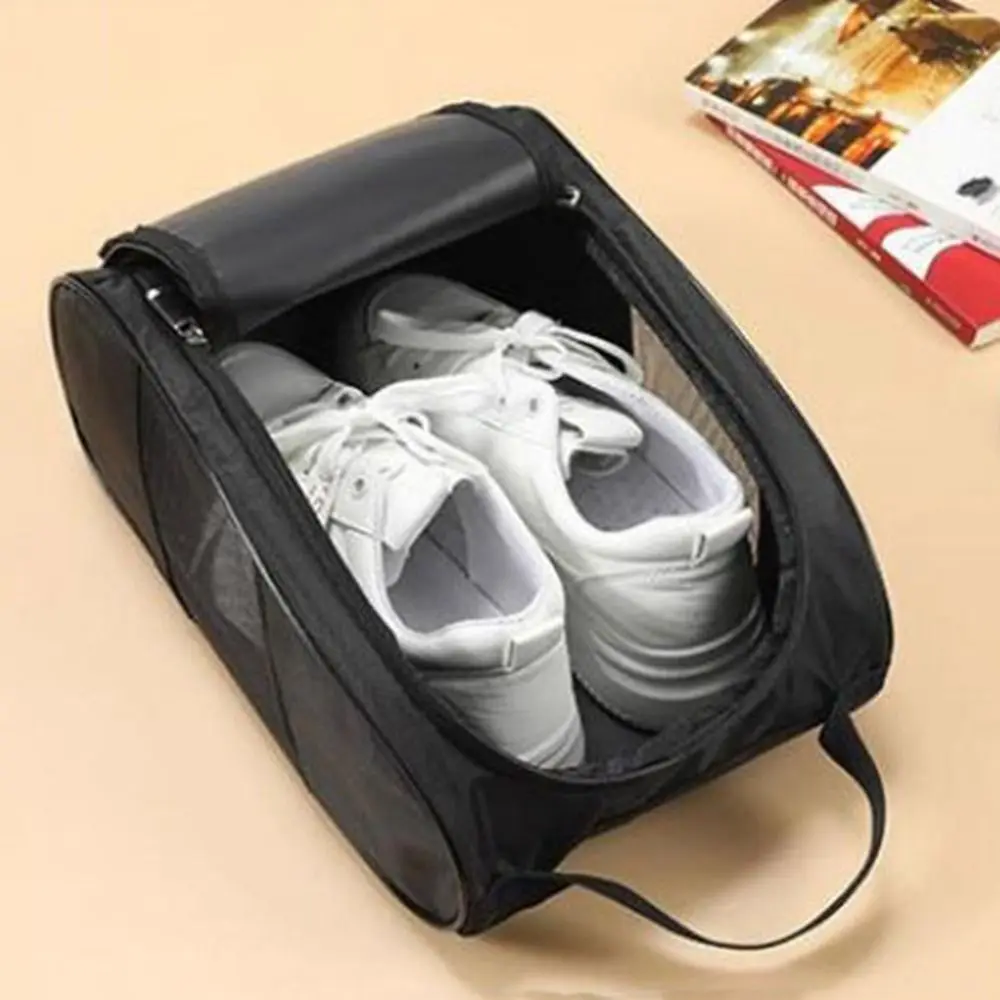 Portable Oxford Cloth Football Boot Bag Hand-Held Breathable Golf Shoe Bag Lightweight with Zipper Golf Handbag Outdoor