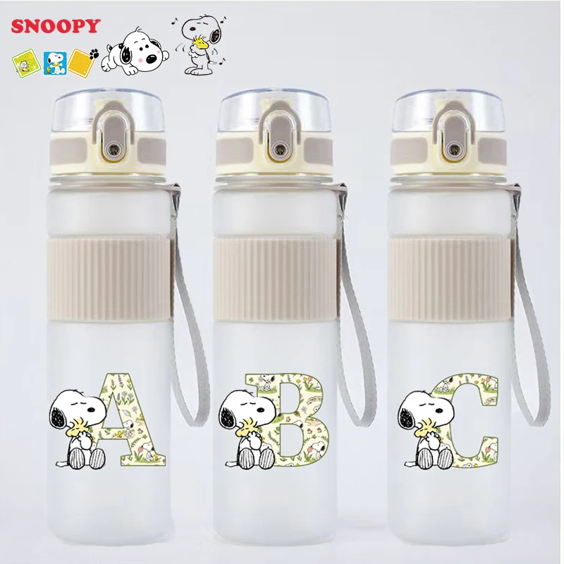 

550ML Snoopys Portable Water Bottle Cartoon Sports Water Cup Children Handy Cup Outdoor Travel Office Essential Water Bottle Cup