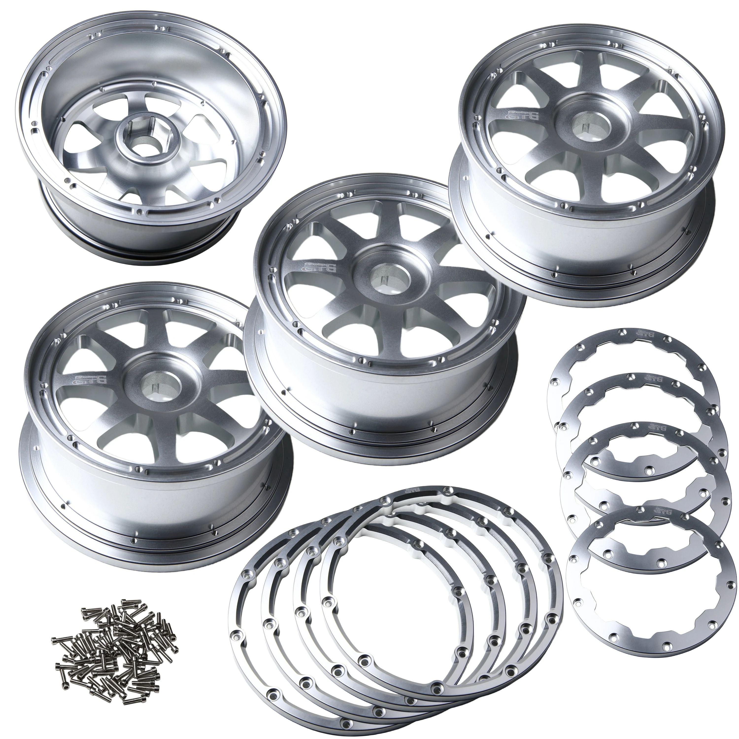 GTB CNC Aluminum Front Rear Wheel Hub with Rings Set for 1/5 RC Car Losi DBXL DBXL-E Upgrade Part