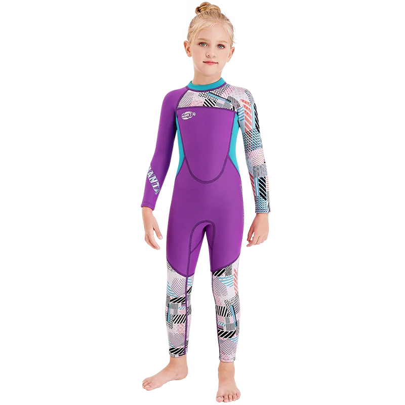 2.5MM Neoprene Wetsuits Kids Swimwears Diving Suits Long Sleeves One Pieces Full Body Wetsuit Surfing Swimwear Diving Suits