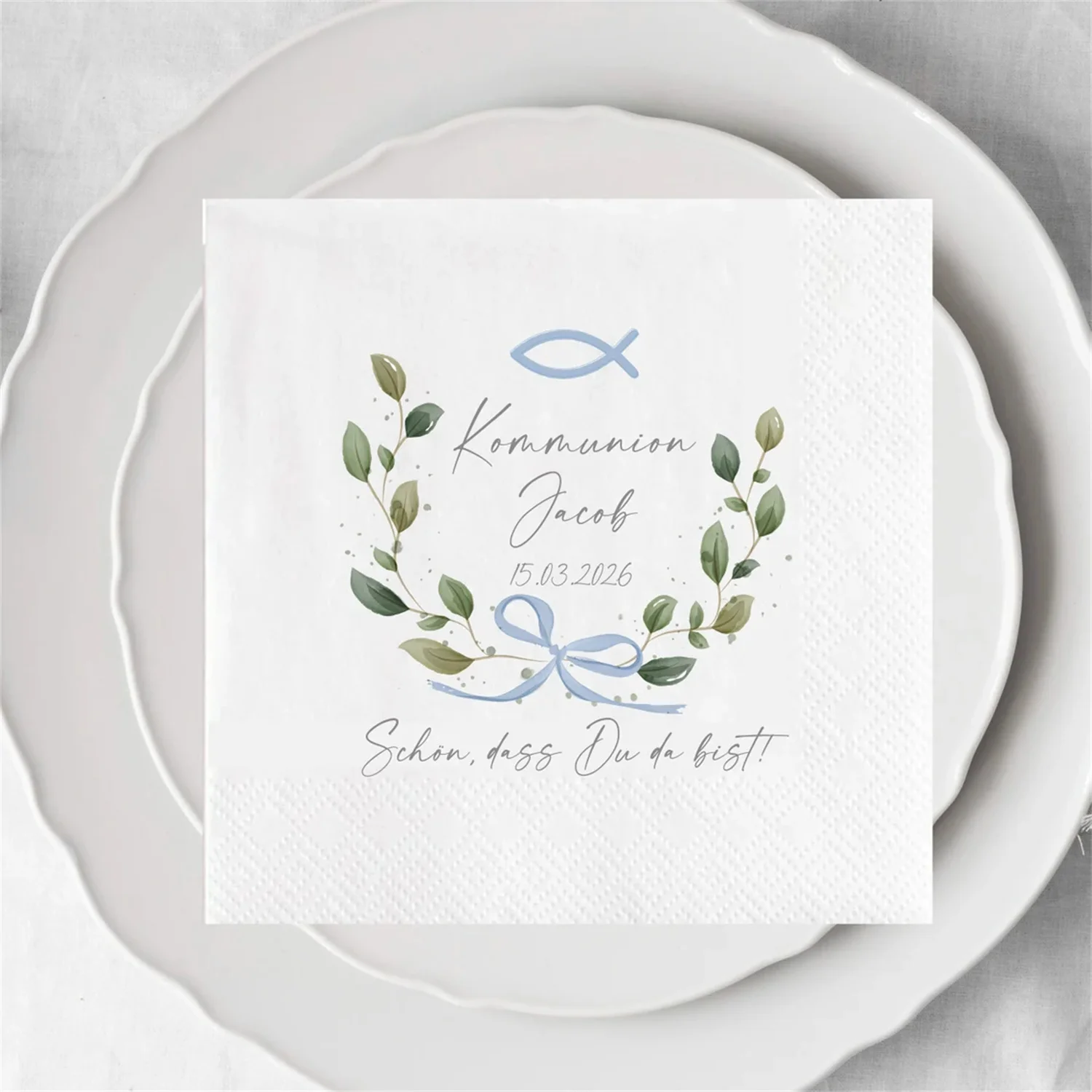 50pcs Personalized Napkins, Full Color Cocktail Napkins, Konfirmation, Communion, Confirmation napkins, Christening napkins