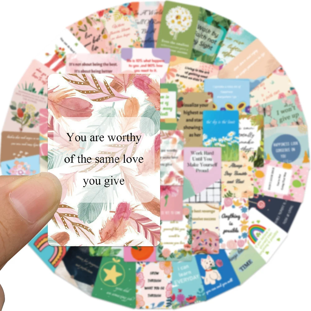 10/30/52pcs Encouraging Inspirational Graffiti English Words Stickers Waterproof Handbooks Decoration Phone Cases Notebook Decal