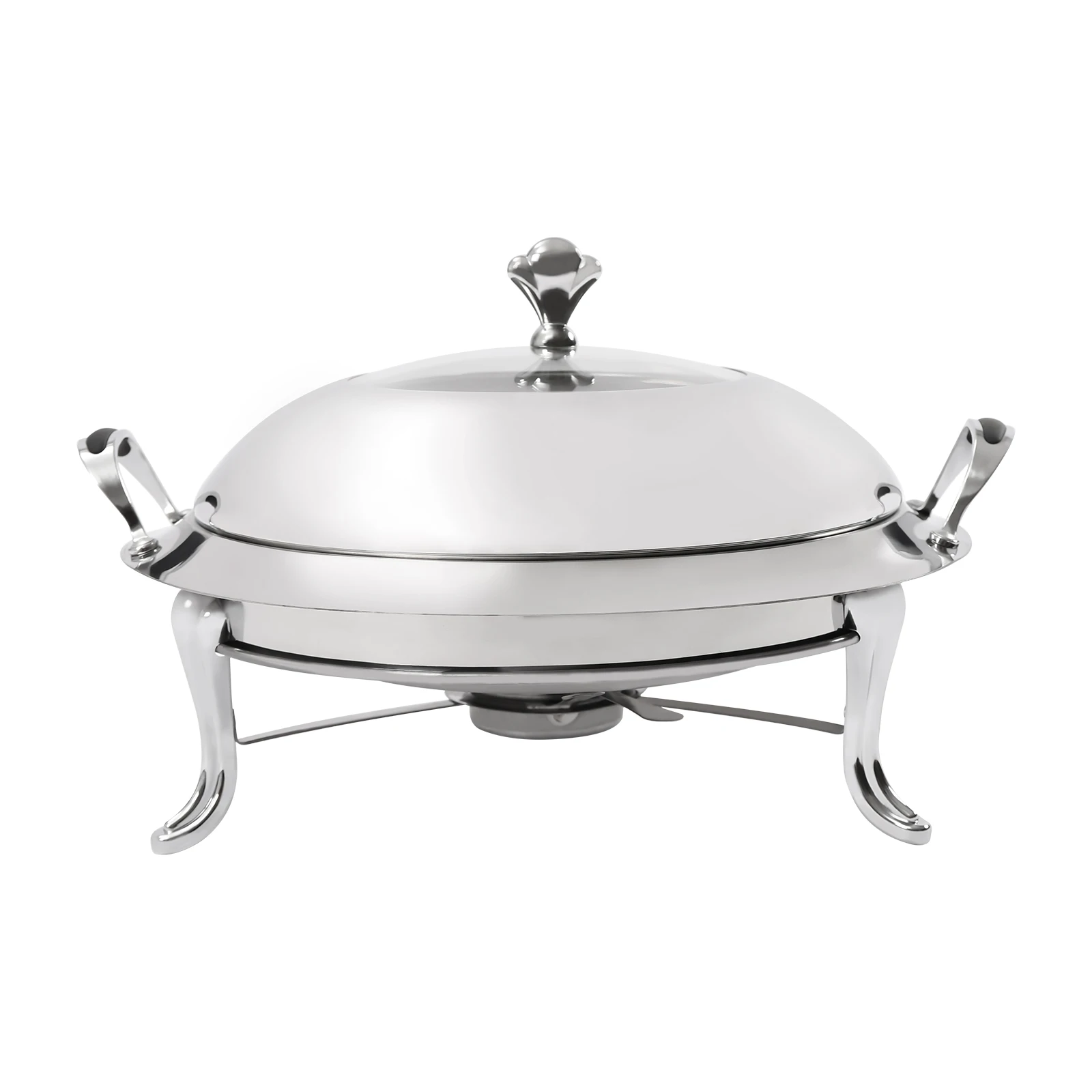 28CM dining stove in Silver color Chafing Dish Stainless Steel Round Durable Buffet Warmer Tray Durable Frame