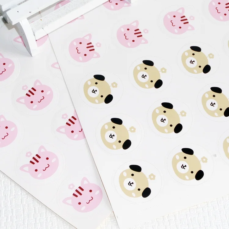 90pcs/lot Cute Animal design Packaging Sealing Label Kraft Sticker Baking DIY Gift Stickers