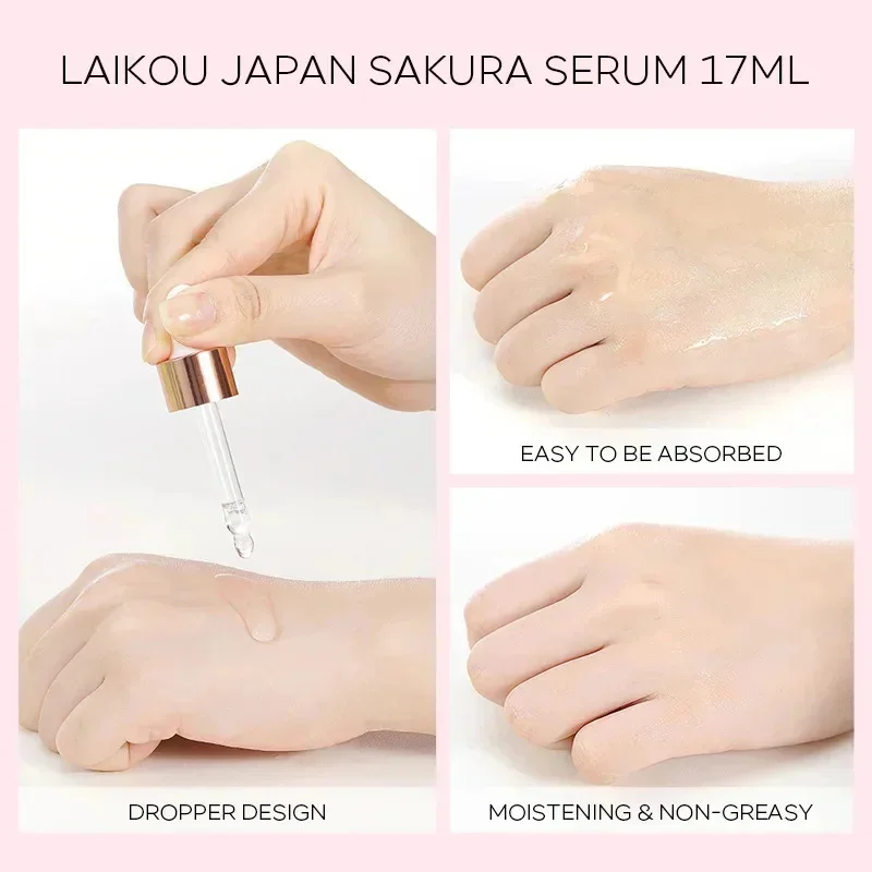 Japan Sakura Wrinkle Remover Face Serum Cream Anti-Aging Fade Fine Lines Lift Firming Vitamin C Whitening Rejuvenation Skin Care