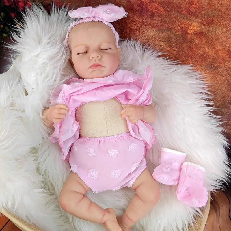 1pcs 50 ซม.ครึ่งกาวตุ๊กตาเด็กทารก Reborn 3D-ภาพวาดผิวและมือภาพวาดผม 20 นิ้วผ้านุ่มตุ๊กตาน่ารักของขวัญวันเกิด