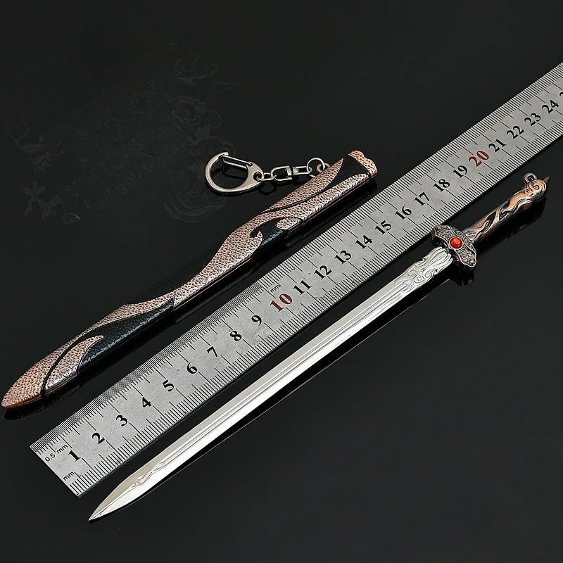 22CM The Road of Awakening Chinese TV Series Kui Yin Sword Metal Craft Weapon Models Collectible Desk Ornaments Safe Boy Toy