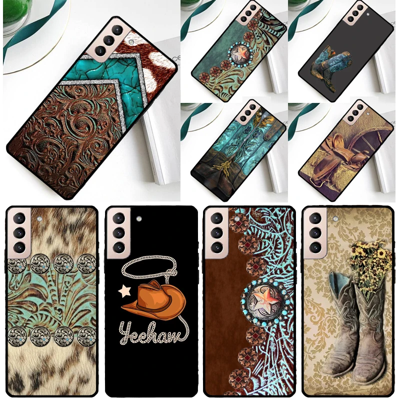 Rustic cowboy cowgirl western country Phone Case For Samsung Galaxy S25 Ultra S9 S10 S20 S21 FE S22 S23 S24 Plus S24 Ultra Cover