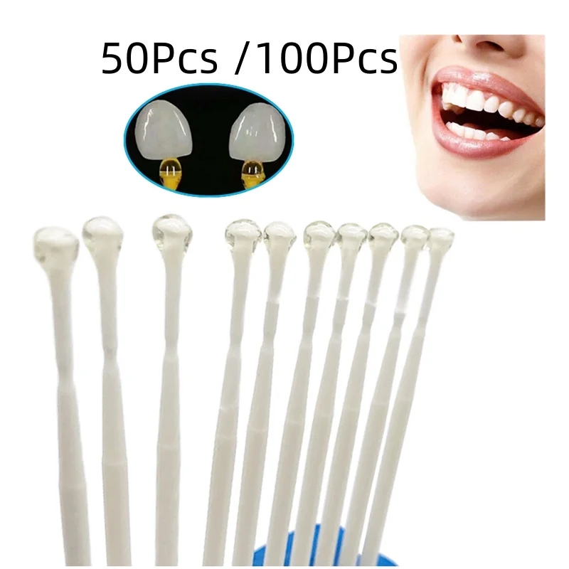 

50Pcs/100Pcs Cola Dentária De Recarga Folheado Coroa Suportes Adesivos Hastes Ferramentas Odontológicas