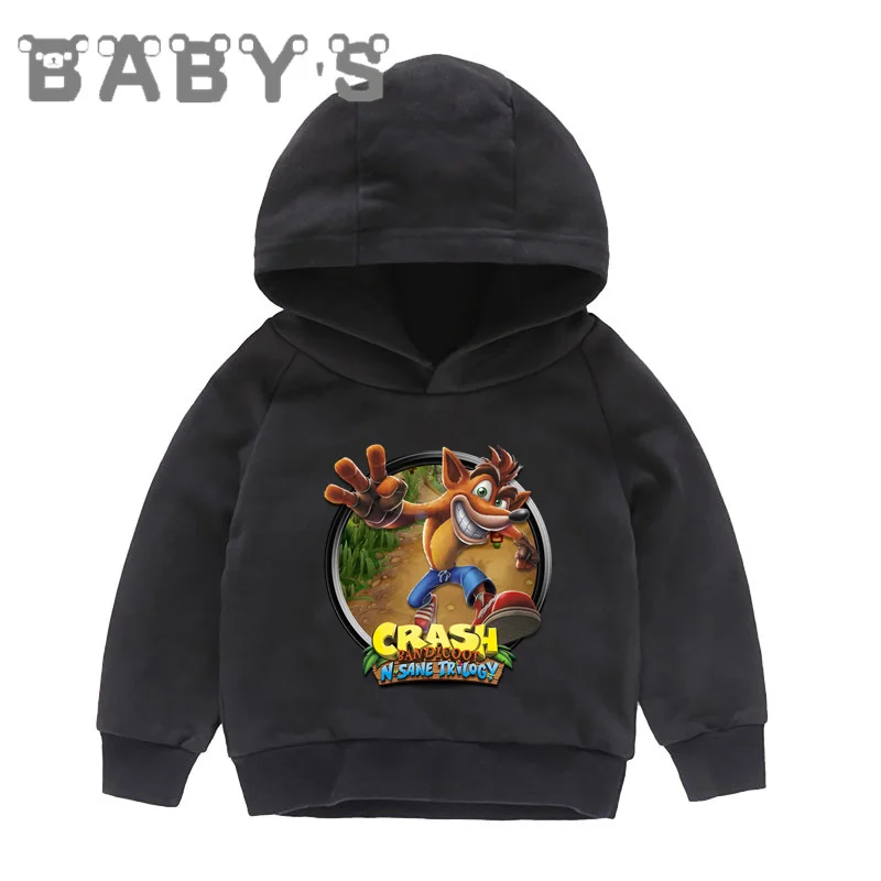 Hot Sale Crash Bandicoot Print Kids Hoodies Funny Game Boys Girls Sweatshirts Autumn Children Clothes Cotton Baby Tops,KMT5872