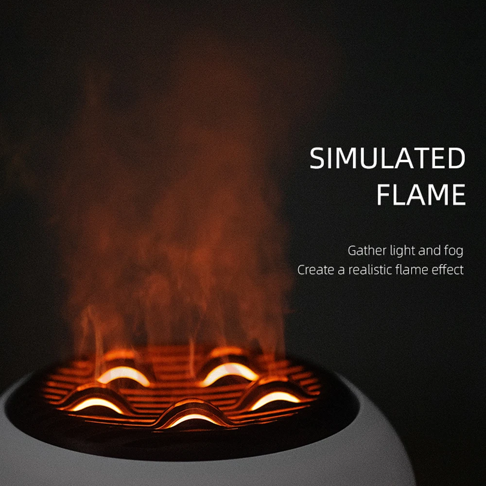 Simulate Flame Aroma Diffuser,Remote Control Adjusted Colorful Atmosphere Lighting, Add Aromatherapy Essential Oil , Essent