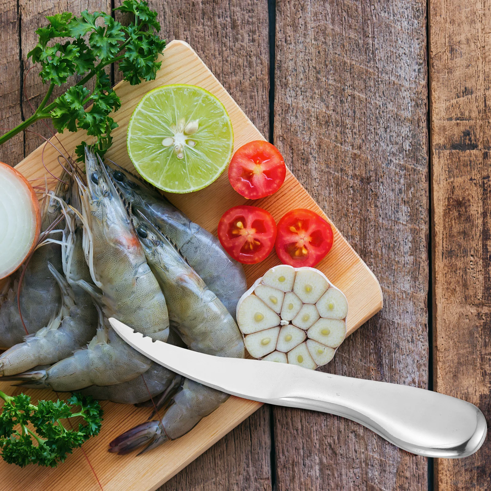 

1Pcs Shrimp Line Cleaner Cutter Stainless Steel Shrimp Peeler Practical Gift for Friends Family Home Kitchen Silver