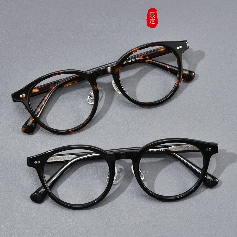 Japanese Designer Luxury Acetate Optical Prescription Eyeglass Frame High Quality Polygonal Retro Myopia Eyeglass Frame KBT98615