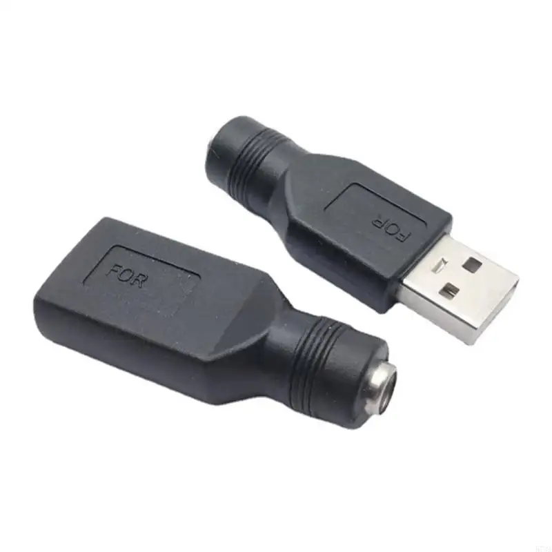 573A USB 남성/여성 원형 헤드 원형 구멍 DC5.5x2.1 암 소켓 커넥터 USB5V 충전 전력 변환기 어댑터